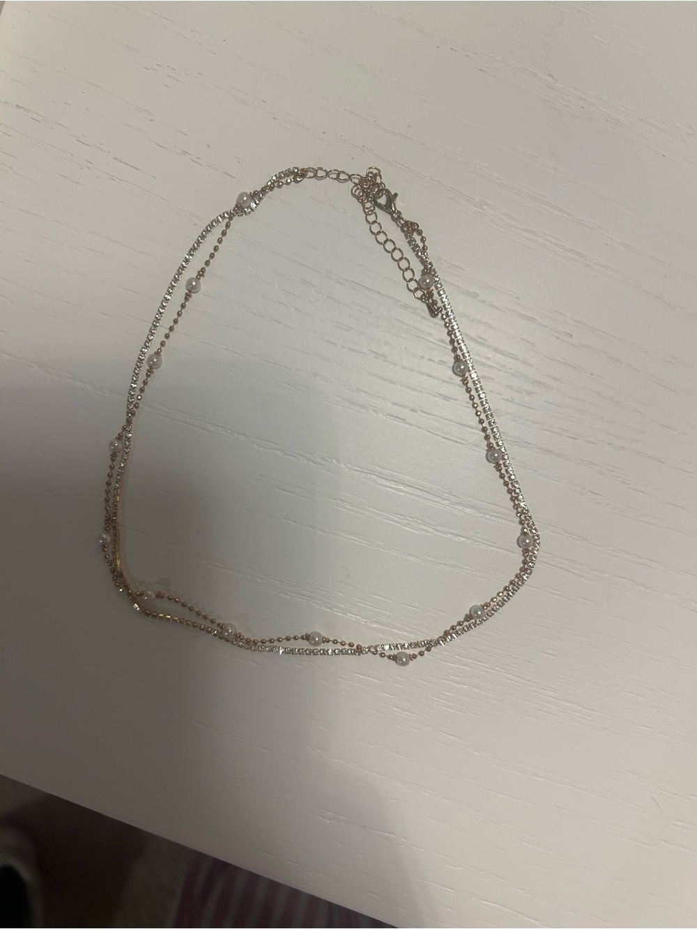 Gorjana Gold Double-Layer Pearl Station Necklace